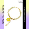 Yellow Daisy Imitation Pearl Charm Bracelet