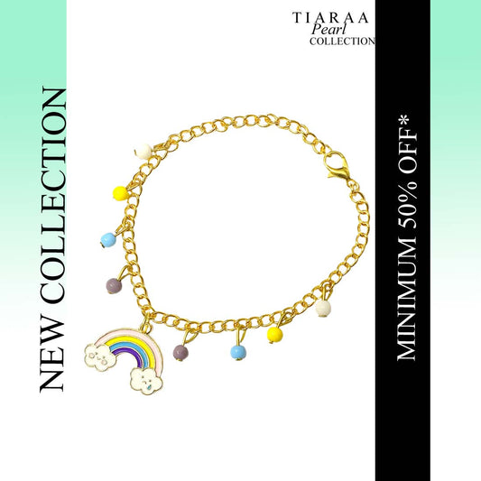 Multicolor Rainbow BeadsCharm Bracelet