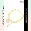 Pink Heart Pearl Charm Bracelet