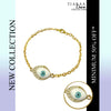 Golden White Evil Eye Golden Chain Charm Bracelet