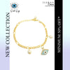 Blue Evil Eye Pearl Charm Bracelet