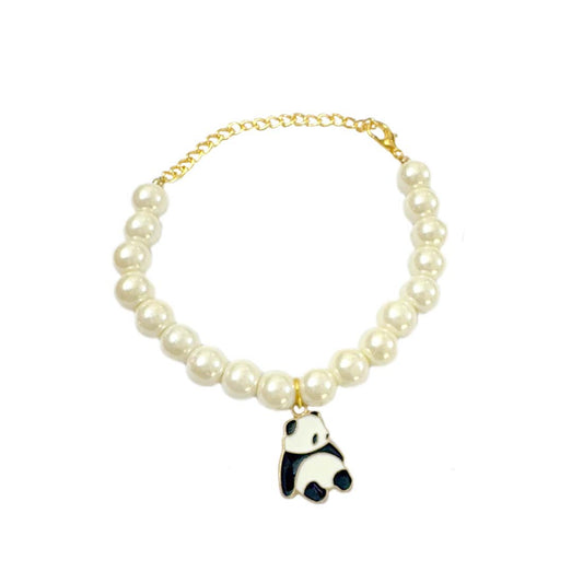 Panda Imitation Pearl Charm Bracelet