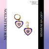 Blue Multicolor Heart Charm Earrings