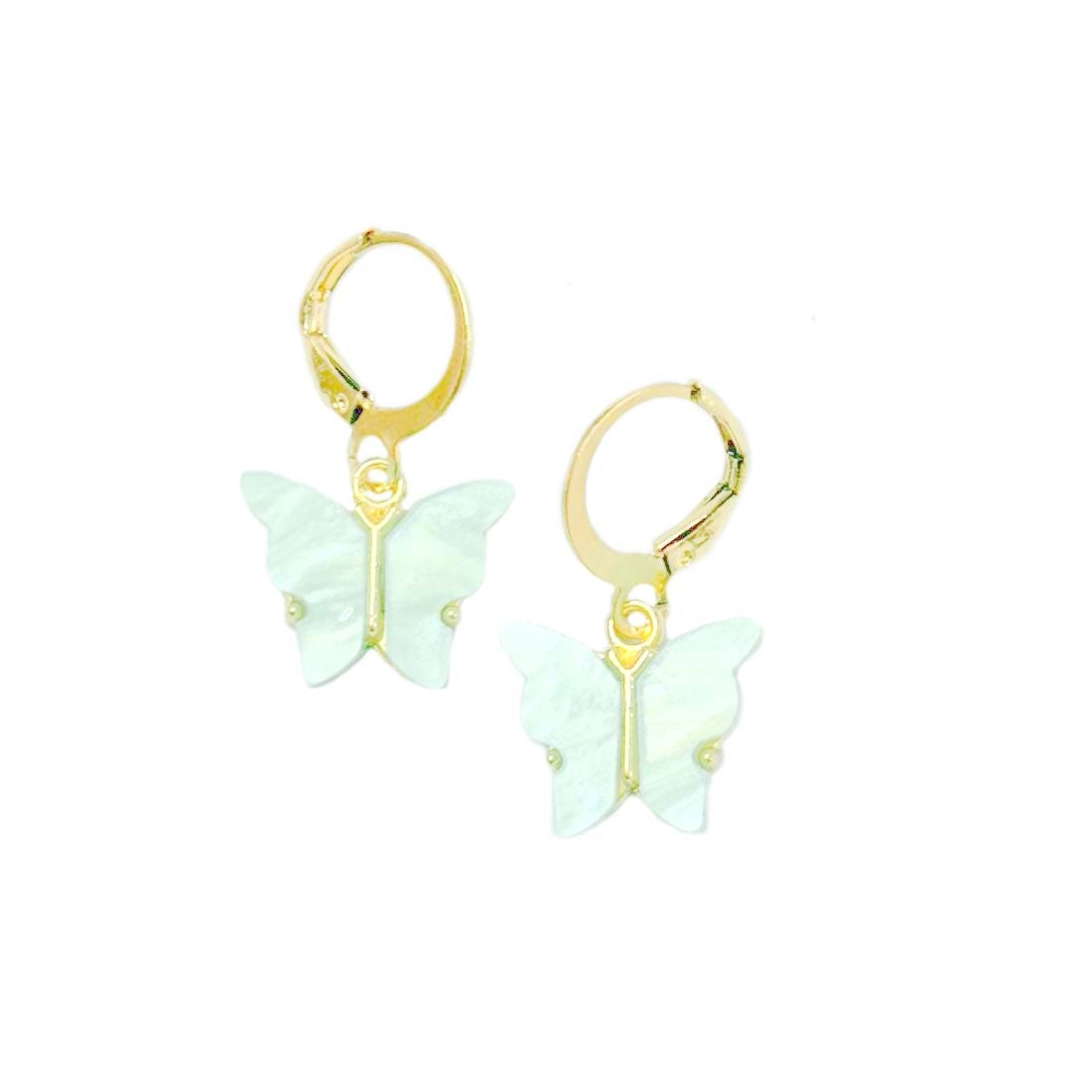 Blue Butterfly Golden Combo Earrings (Set of 2)
