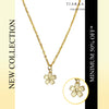 White Floral Studded Golden Charm Necklace