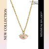 Pink Evil Eye Pendant Charm Necklace