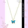 Blue Multi Butterfly Pendant Charm Necklace