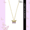 Pink Multi Butterfly Pendant Charm Necklace