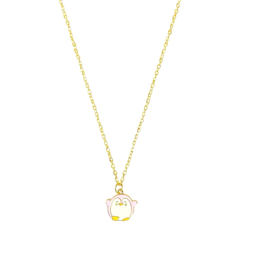 Pink Penguin Pendant Charm Necklace