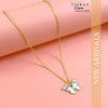 White Evil Eye Golden Butterfly Charm Pendant