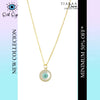 White Evil Eye Golden Charm Pendant