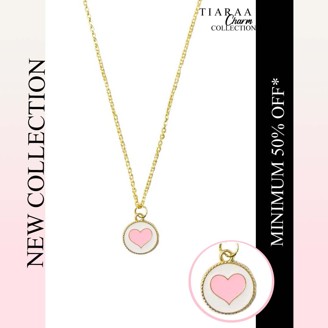 Pink Heart Charm Pendant