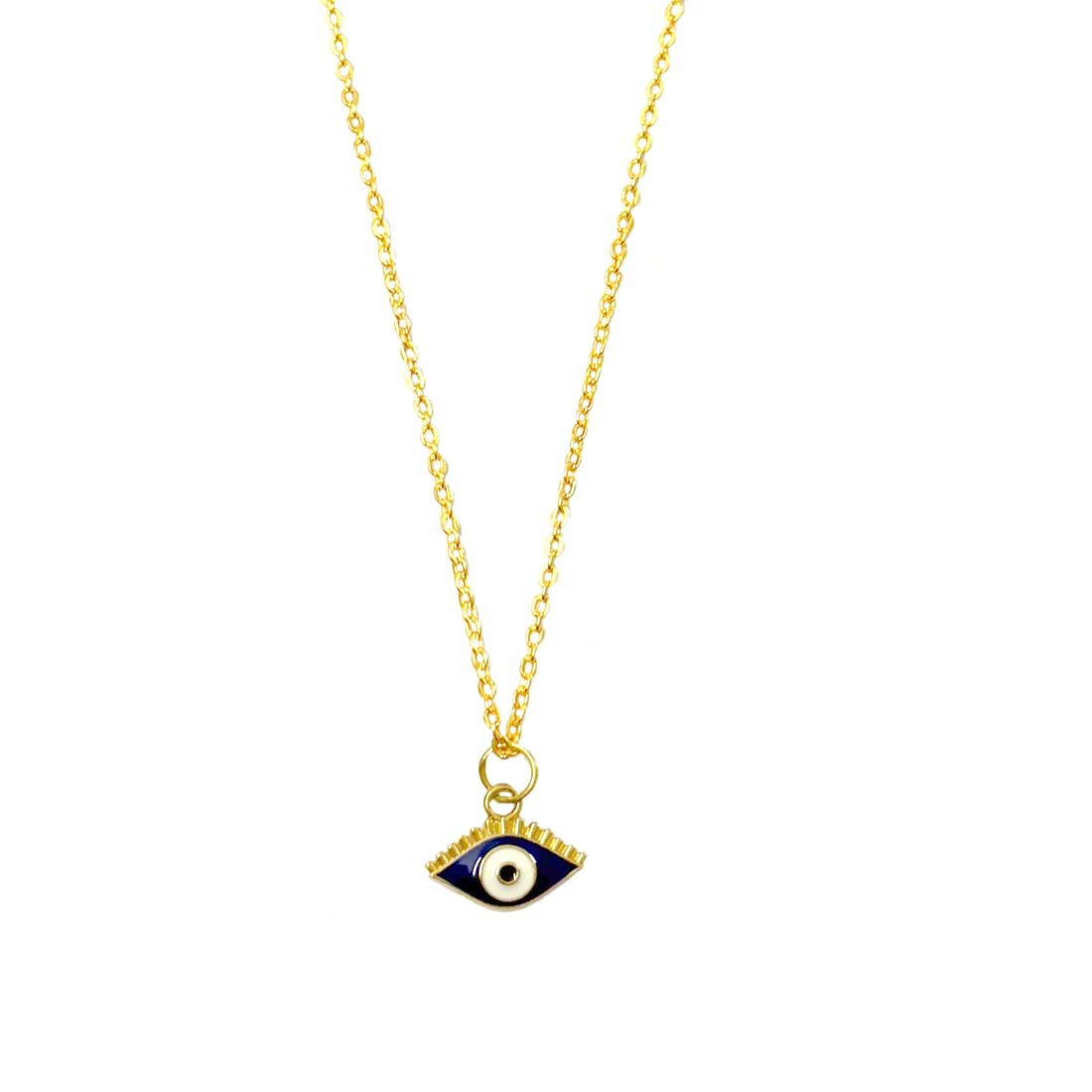 Dark Blue Evil Eye Pendant Charm Necklace