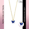 Dark Blue Butterfly Glitter Charm Pendant