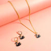 Black Swan Pendant Charm Necklace Set