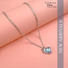 Blue Crystal Pendant Silver Charm Necklace