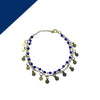 Blue Alloy Beaded Golden Anklet