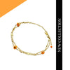 Orange Evil Eye Gold Tone Bead Anklet