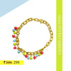 Multicolor Alloy Beaded Golden Bracelet