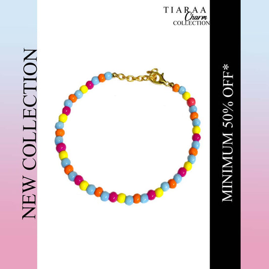Multicolor Beads Golden Bracelet