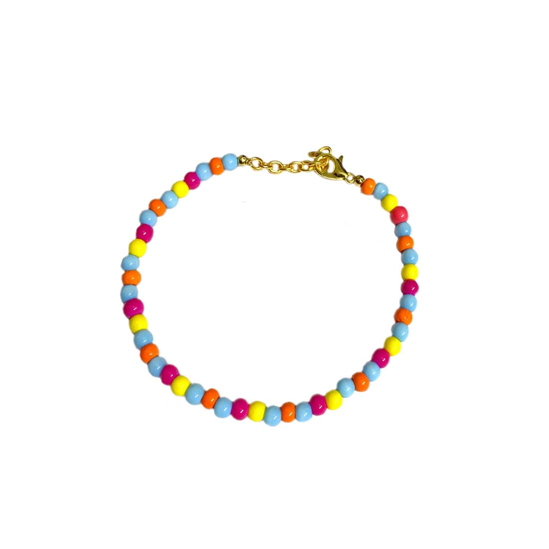 Multicolor Beads Golden Bracelet