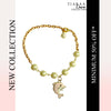 Pink Dolphin Imitation Pearl Charm Bracelet