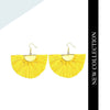 Yellow Alloy Tassel Boho Chic Metal Fringe Earrings