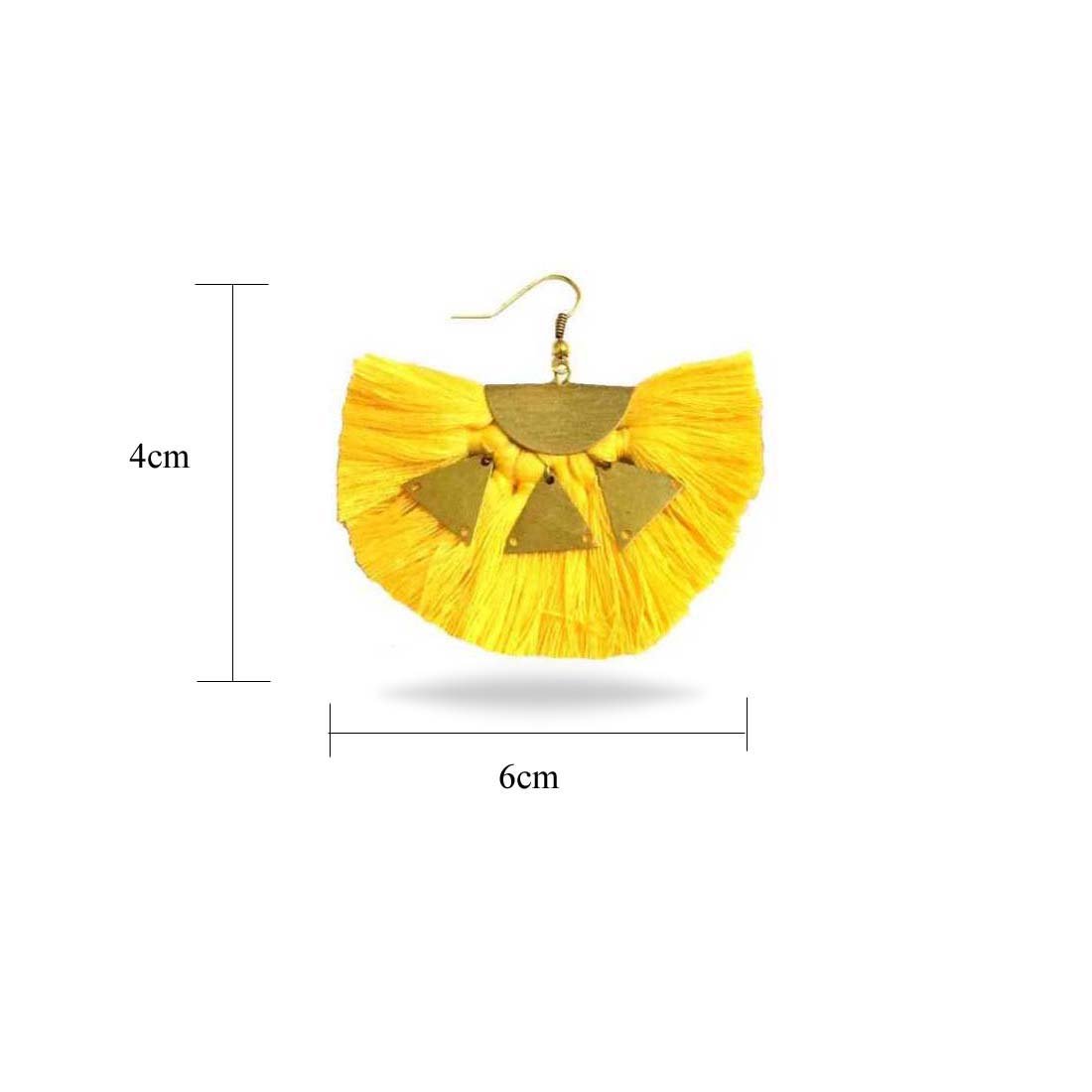 Yellow Alloy Tassel Boho Chic Metal Fringe Earrings