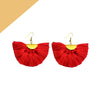 Red Alloy Tassel Boho Chic Metal Fringe Earrings