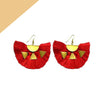 Red Alloy Tassel Boho Chic Metal Fringe Earrings