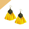 Yellow Alloy Tassel Boho Chic Earrings