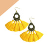 Yellow Alloy Tassel Boho Chic Earrings