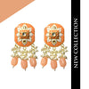 Peach Meena Floral Polki Jhumka