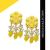 Yellow Meena Kundan Polki Jhumka