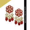 Red Meena Floral Polki Jhumka