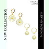 White Daisy Imitation Pearl Earrings Combo Set