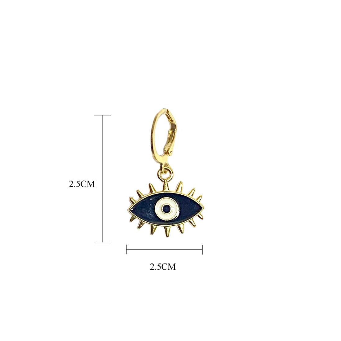 Black Evil Eye Stone Golden Earrings