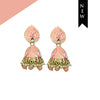 Pink Meenakari Golden Floral Polki Fashion Earring