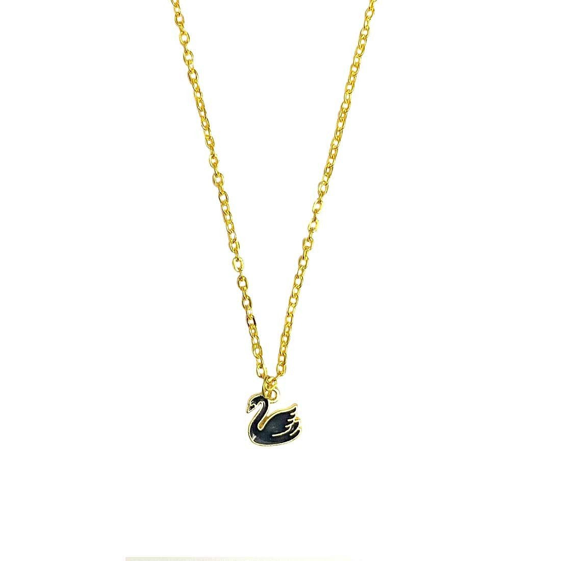 Black Swan Golden Charm Necklace