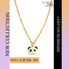 Black & White Panda Golden Charm Necklace