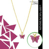 Magenta Butterfly Pendant Charm Necklace