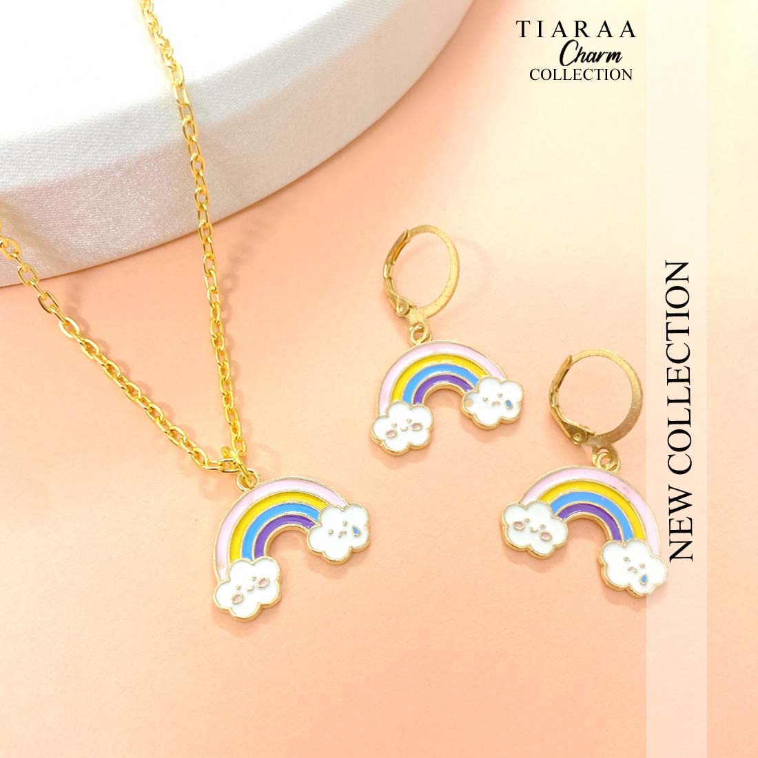 Multicolored Rainbow Pendant Charm Necklace