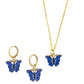 Blue Butterfly Charm Pendant Set