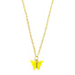 Yellow Butterfly Pendant Charm Necklace Set
