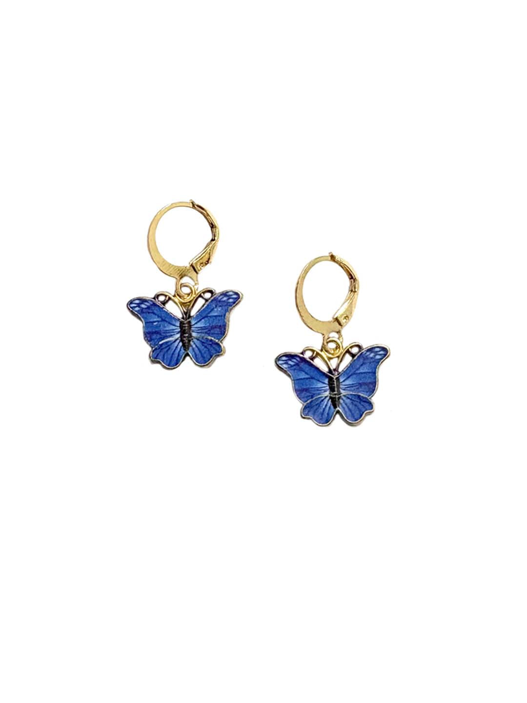 Blue Butterfly Charm Pendant Set