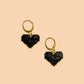 Black Heart Golden Earrings