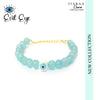 Blue Evil Eye Stone Golden Charm Bracelet