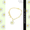 White Daisy Imitation Pearl Charm Bracelet