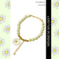 White Daisy Imitation Pearl Drop Bracelet
