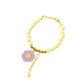 Purple Daisy Pearl Drop Charm Bracelet